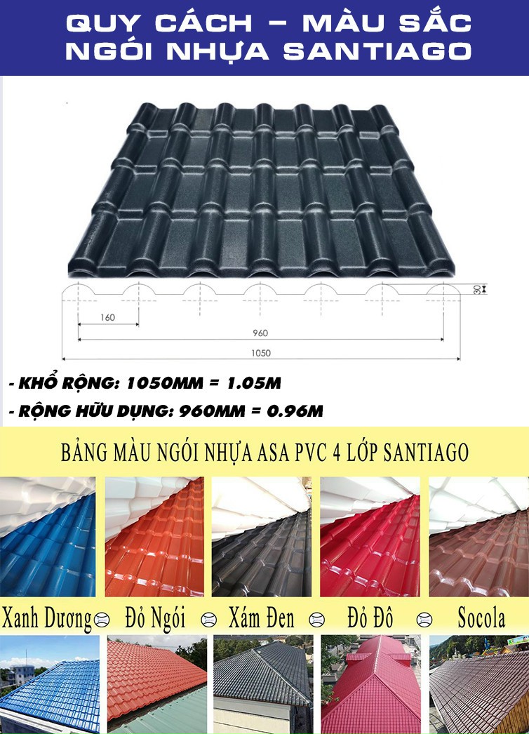 màu sắc ngói nhựa đà nẵng