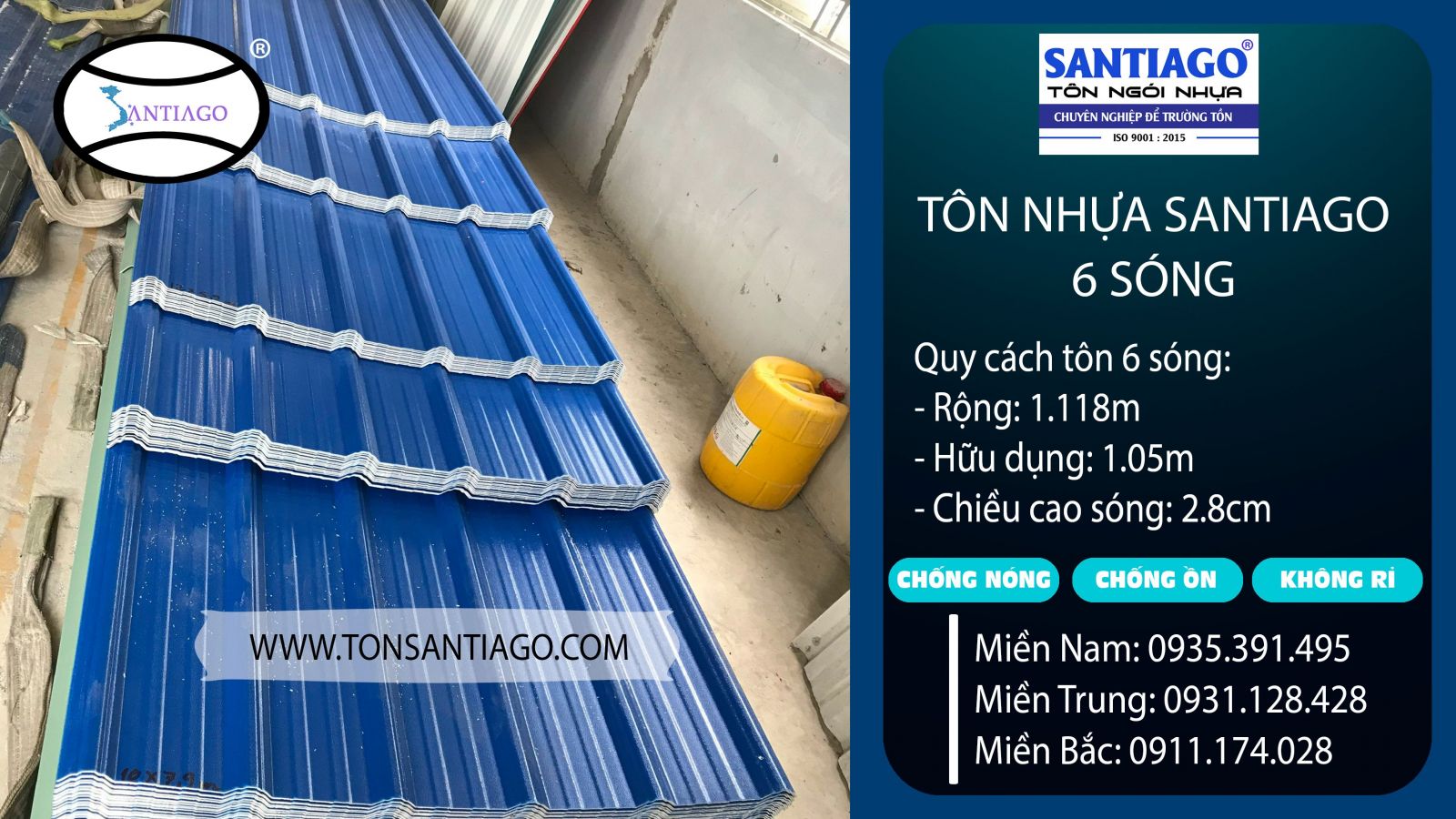 tôn nhựa 6 sóng cao bằng