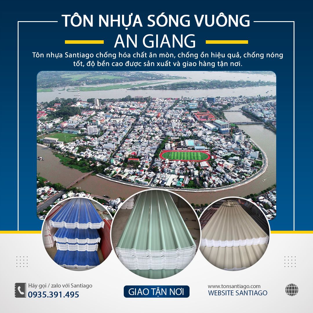 tôn nhựa pvc asa santiago an giang giao tận nơi