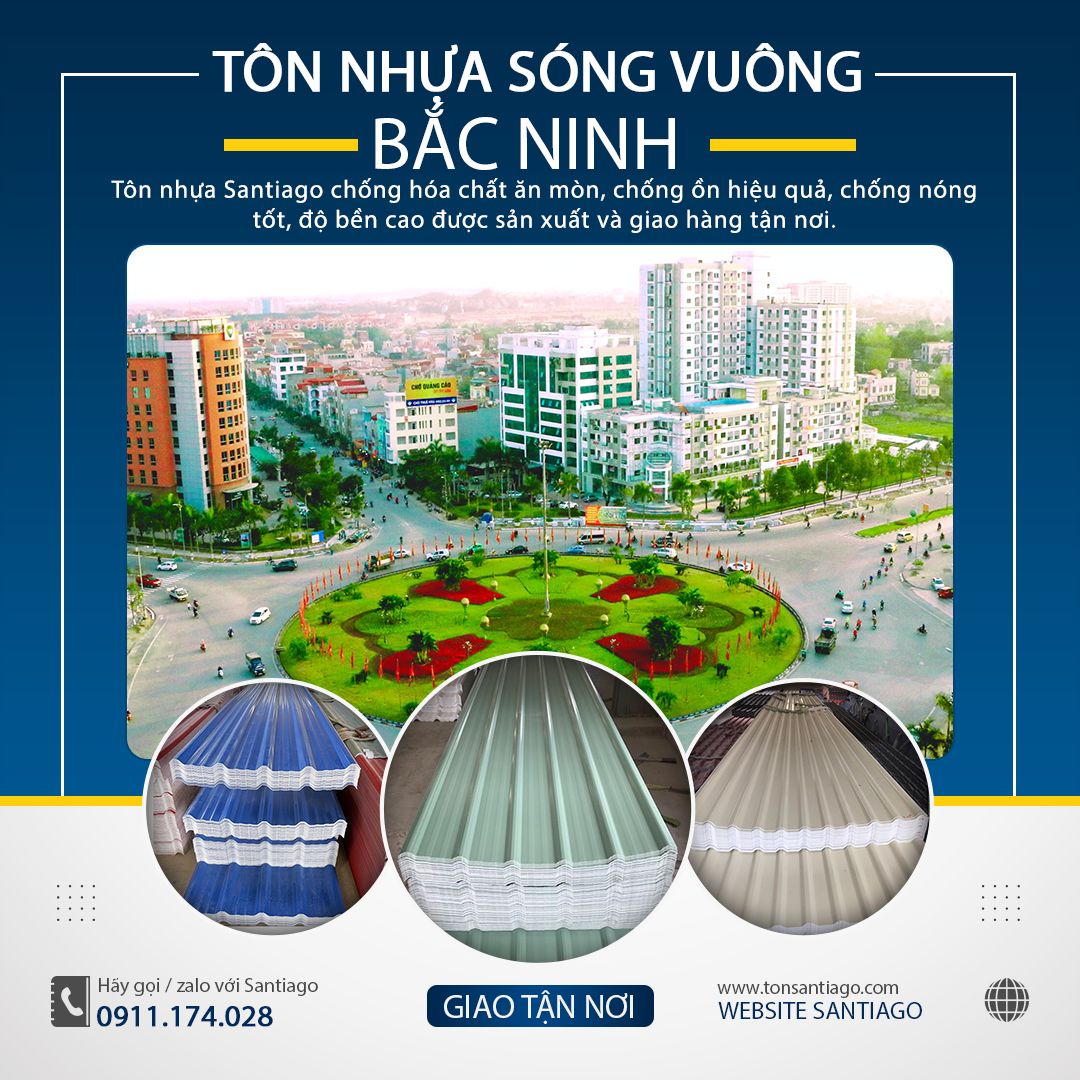 tôn nhựa pvc asa santiago bắc ninh giao tận nơi