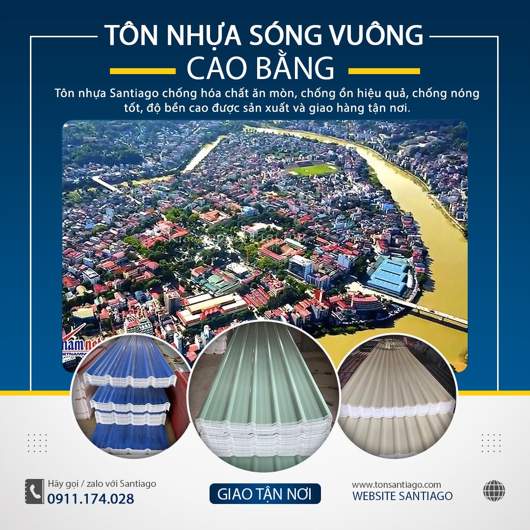 tôn nhựa pvc asa santiago cao bằng giao tận nơi