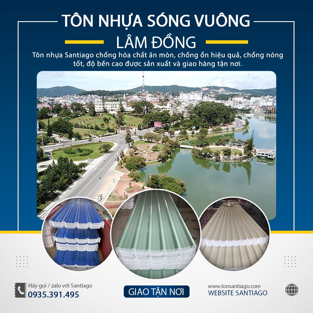 tôn nhựa pvc asa santiago lâm đồng giao tận nơi