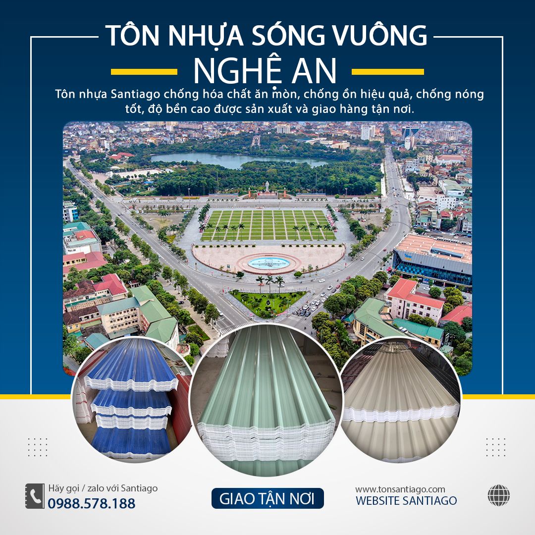 tôn nhựa pvc asa santiago nghệ an giao tận nơi