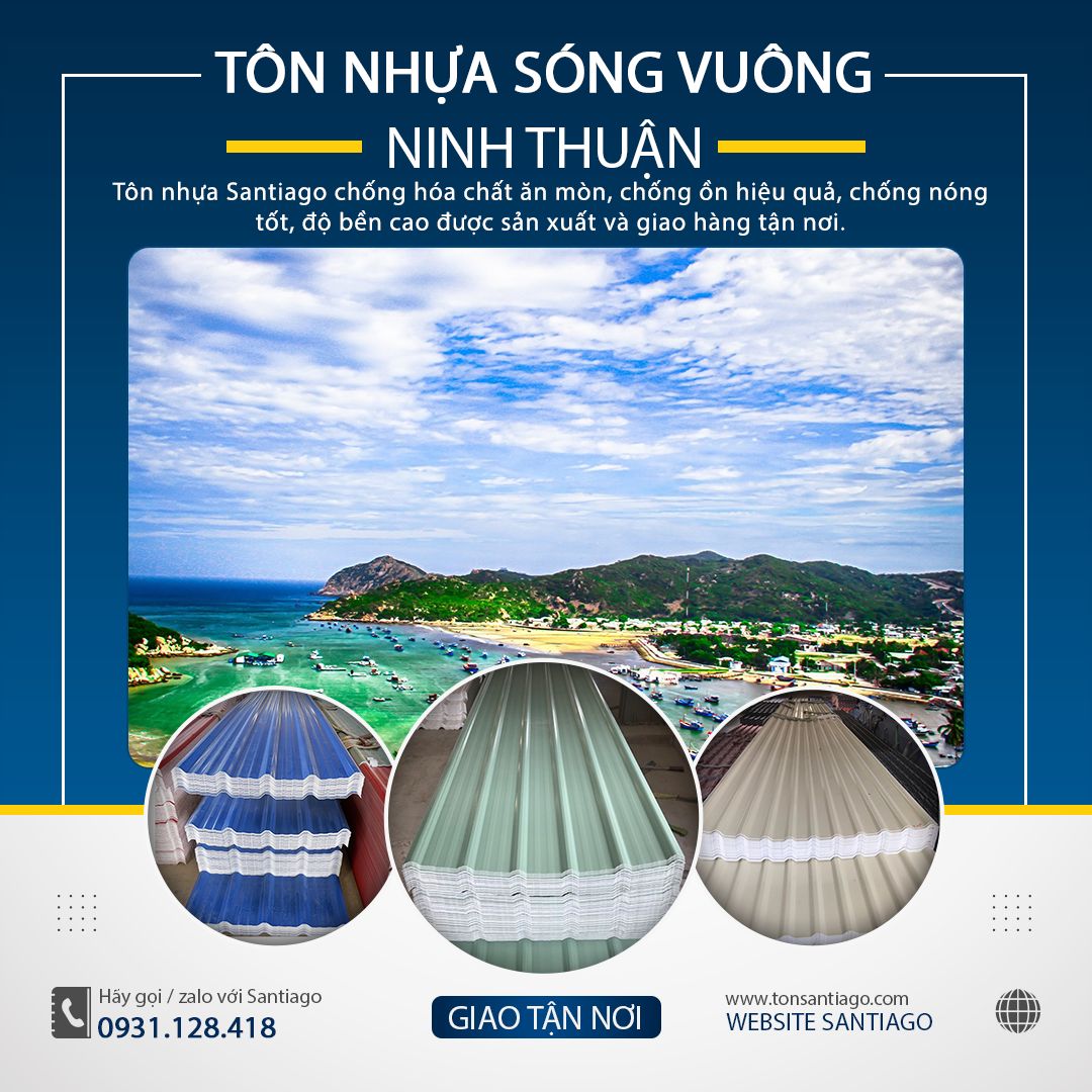 tôn nhựa pvc asa santiago ninh thuận giao tận nơi