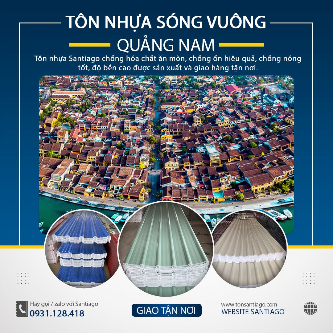 tôn nhựa pvc asa santiago quảng nam giao tận nơi