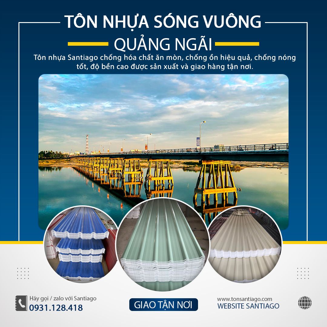 tôn nhựa pvc asa santiago quảng ngãi giao tận nơi