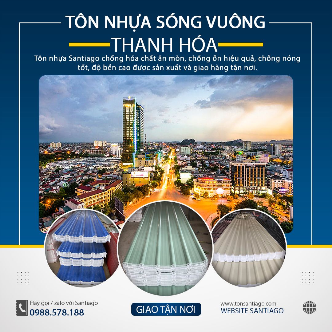 tôn nhựa pvc asa santiago thanh hóa  giao tận nơi